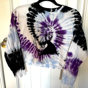 Nightmare Before Christmas Cropped Tie-dye Long-Sleeve T-shirt